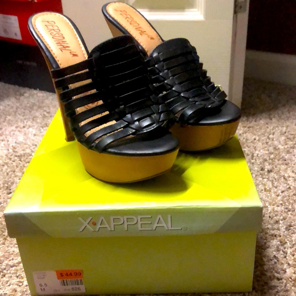 Personal LM Heels -Black with tan bottoms